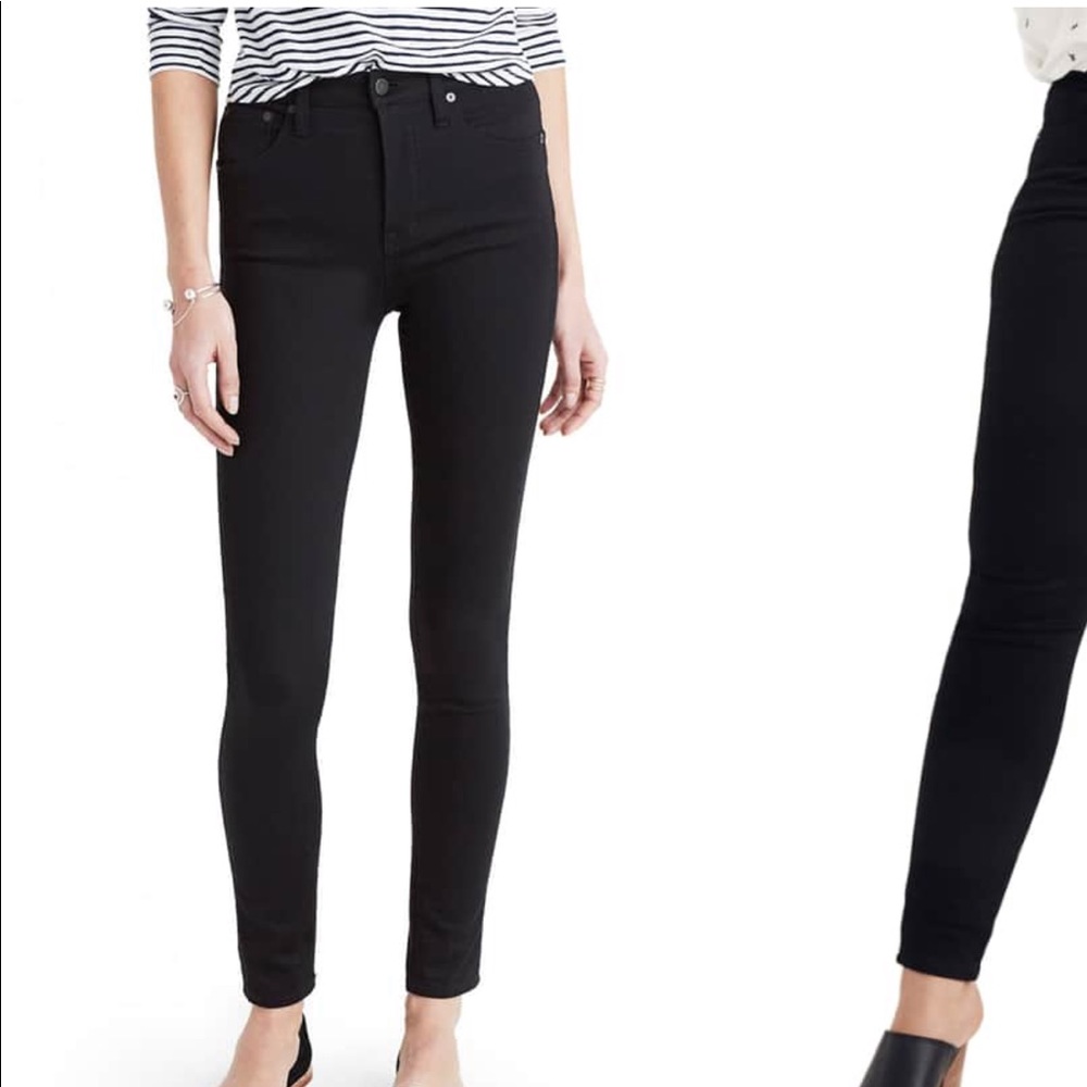 Madewell Black 10” High Rise Skinny Jeans Size 28